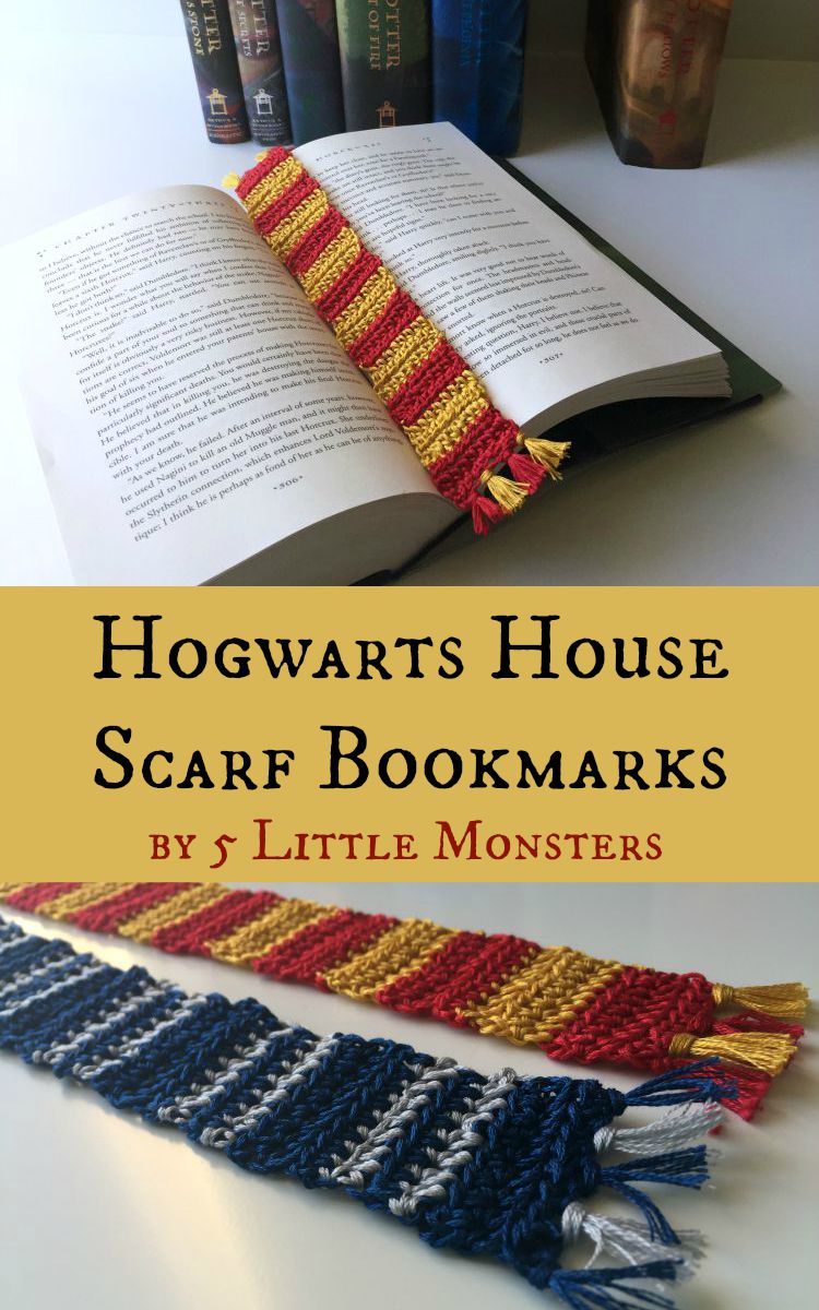 5 Little Monsters: Hogwarts House Scarf Bookmarks